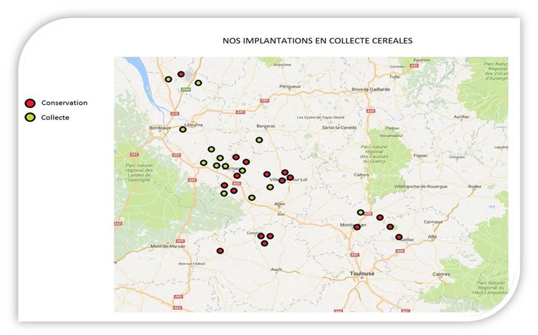 Nos implantations en collecte cereales